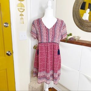 Knox Rose Boho Babydoll Dress M